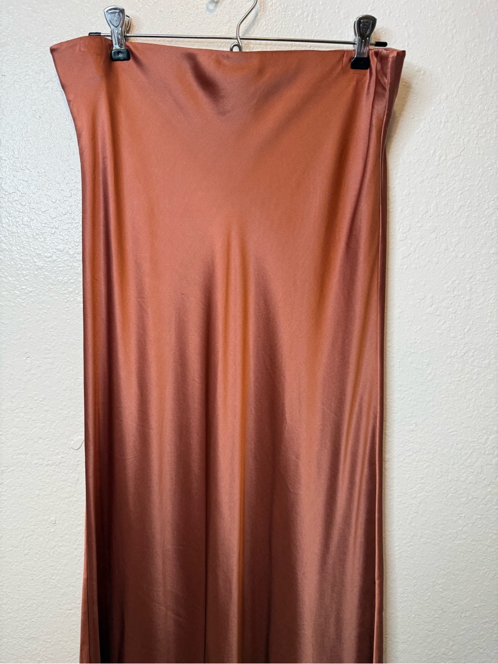 Quince Silk Maxi Skirt Copper or Metallic Brown Size Large Date Night Capsule - Picture 2 of 5